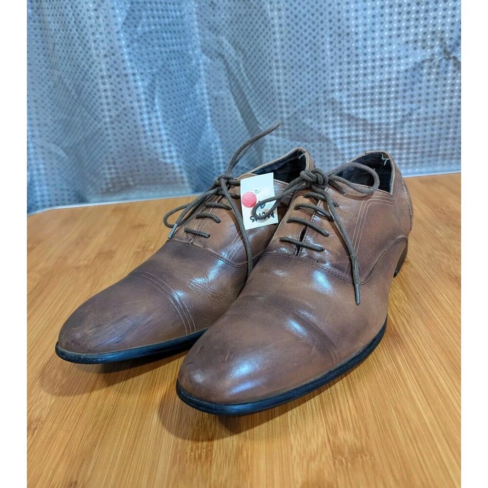 ALDO Brown Leather Lace Up Dress Shoes Oxford Men’s Sz 9 Formal Business (Q08)